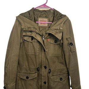 COPY - Levi's Women's Cotton Four Pocket Hooded Field Jacket, Army Green, L
